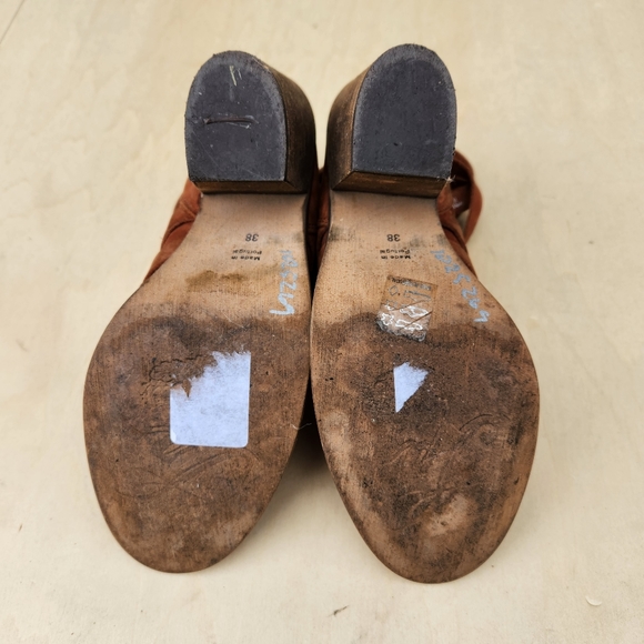 Free People Hybrid Strappy Cognac Leather Heeled Ankle Boot -Size EU 38 / US 7.5 - Picture 11 of 11